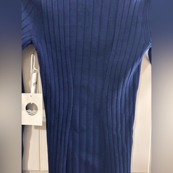 Daily Practice by Anthropologie Bodycon Sweater dress in navy and gold NWT - Picture 14 of 15